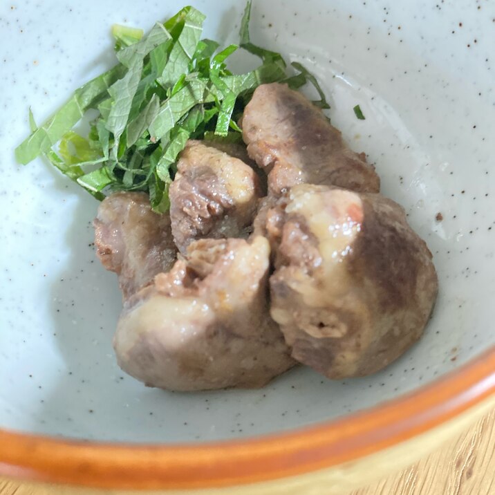 鶏ハツの酒蒸し焼き